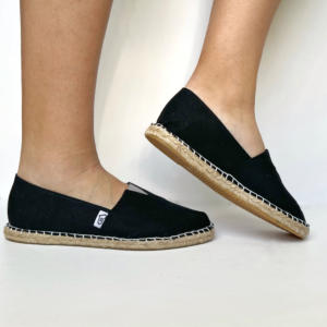 Lolalu Women's Black Spanish Espadrilles Flat Shoes | Hand Stitched | Designed in Spain
